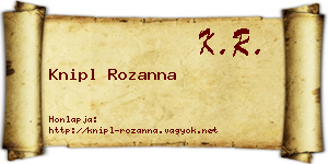 Knipl Rozanna névjegykártya